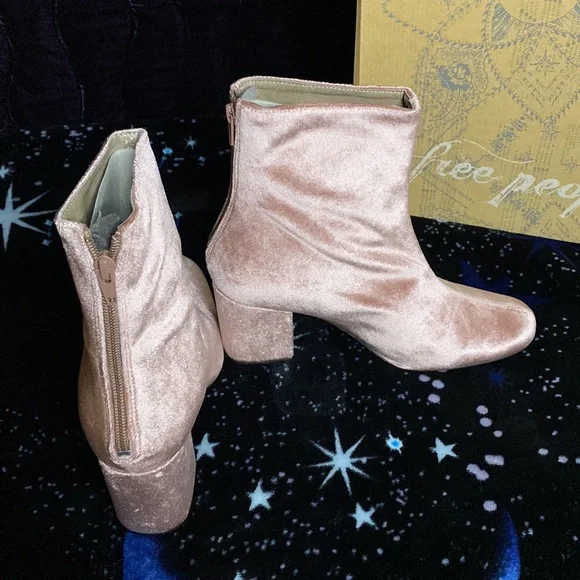 free people VELVET CECILE ANKLE BOOTS ROSE size 38 - Picture 4 of 13